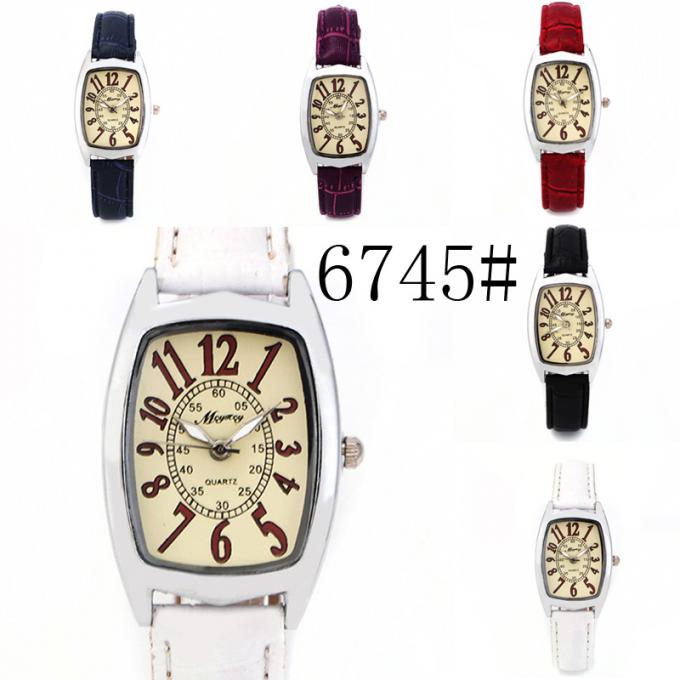 Wj-8448 καλή ποιότητα γυναικών μόδας πολύ άσπρο ρολόι δέρματος γυναικών ζωνών χρωμάτων