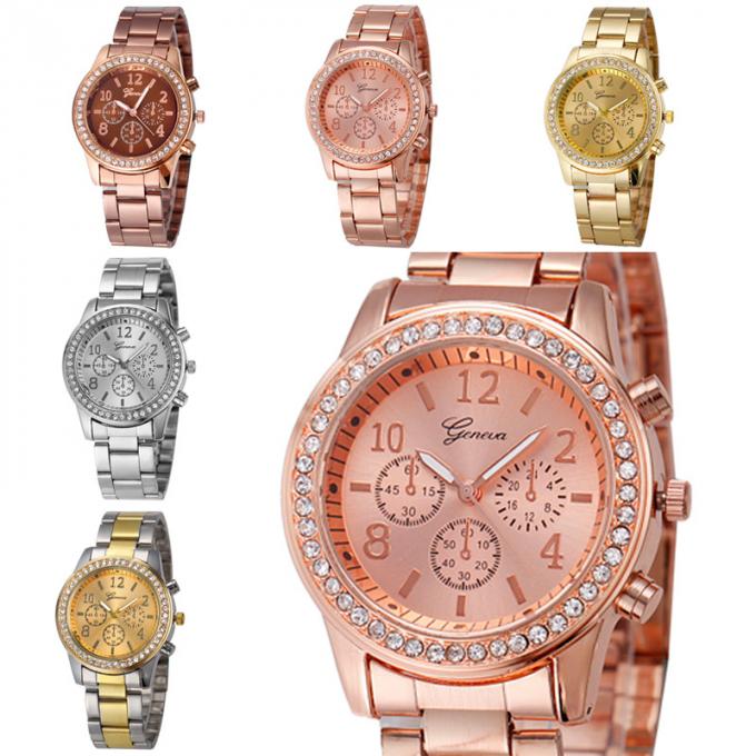 Wj-6433 χρυσή πολυτέλεια μόδας αποθεμάτων εργοστασίων Yiwu γυναικεία Wristwatch Alloy Women Wristwatch κόσμημα ρολόγια για το θηλυκό