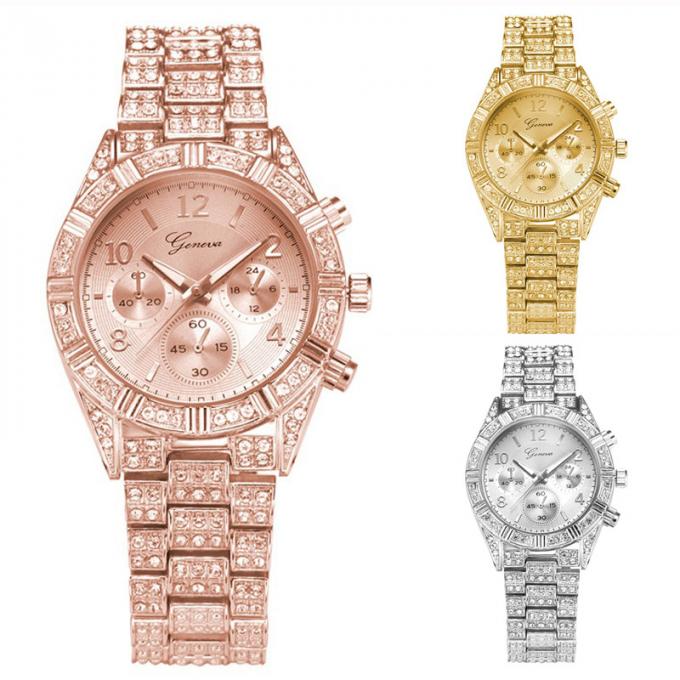Wj-6433 χρυσή πολυτέλεια μόδας αποθεμάτων εργοστασίων Yiwu γυναικεία Wristwatch Alloy Women Wristwatch κόσμημα ρολόγια για το θηλυκό