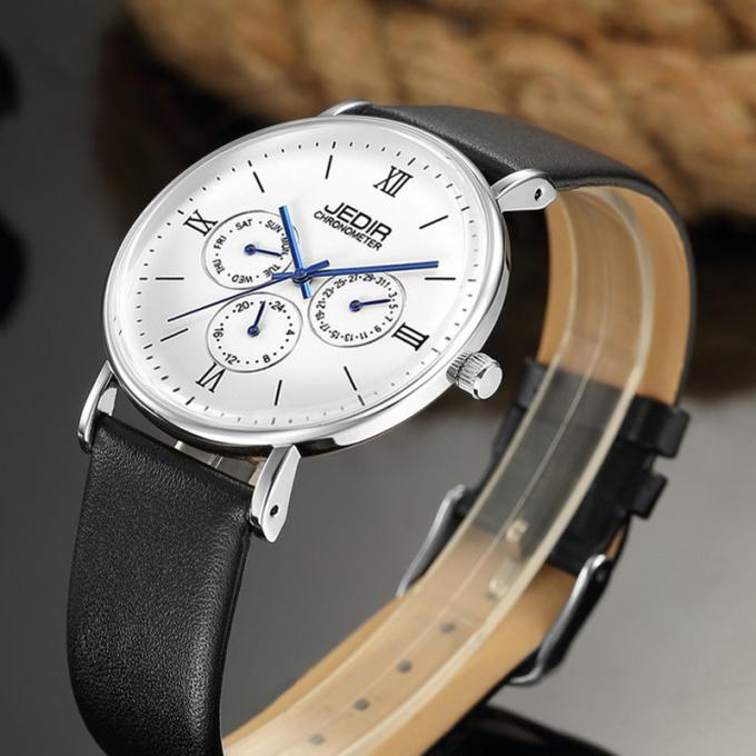 Wj-7396 άτομα εμπορικών σημάτων Wholesales JEDIR προσέχουν το πιό πρόσφατο σχεδίου 3ATM χαλαζία δέρμα Wristwatches ημέρας ημερομηνίας Handwatches αυτόματο