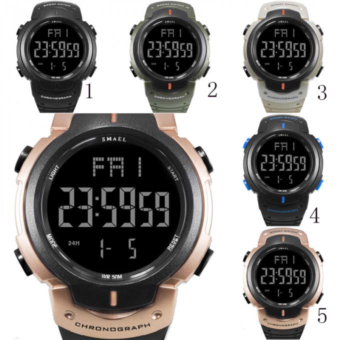 Wj-7702 μόδας εμπορικών σημάτων ατόμων ρολογιών SMAEL αδιάβροχο αυτόματο λογότυπο πλαστικό Wristwatches συνήθειας cOem Handwatches ημερομηνίας ψηφιακό