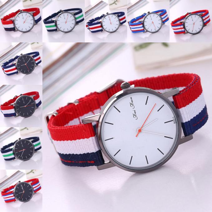 Wj-3395 της Κίνας Yiwu εργοστασίων καυτό πώλησης ΛΟΓΟΤΥΠΩΝ cOem πλεκτό ρολόι άτομο προωθητικό WristWatch ρολογιών της ΓΕΝΕΎΗΣ μόδας λωρίδων καμβά νάυλον