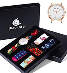 Το εμπορικό σήμα wal-χαράς έπλεξε τα καθορισμένα υπαίθρια ρολόγια το 2017 ατόμων χαλαζία κιβωτίων πολυτέλειας λουριών