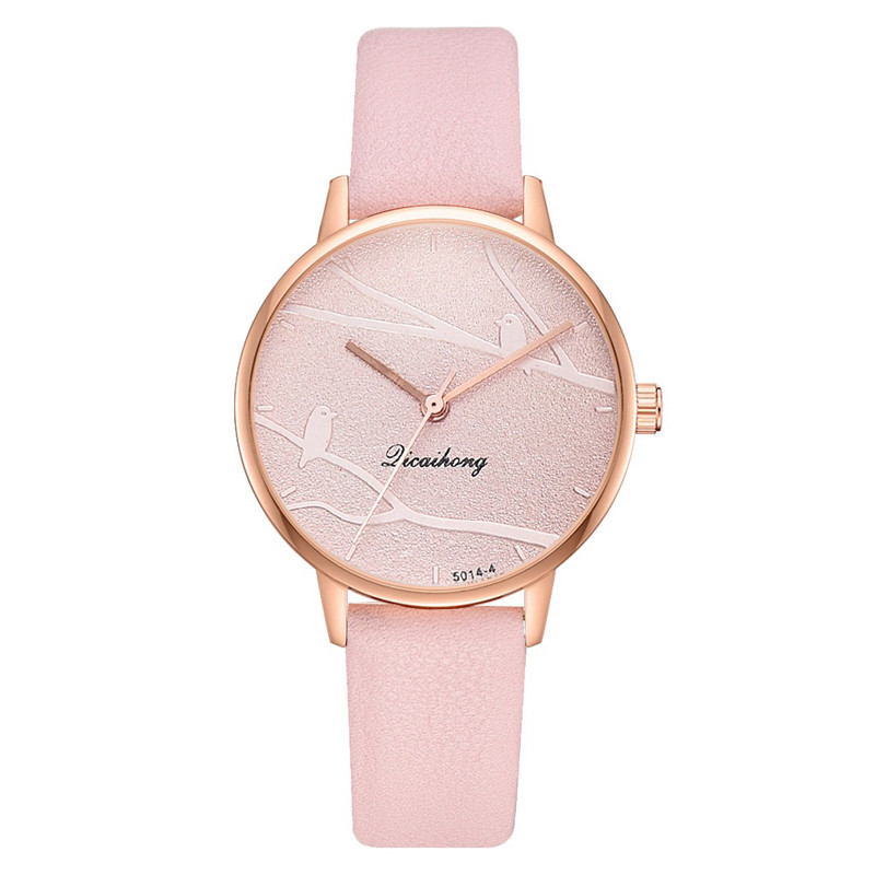 WJ-8453 Good Quality Gift White Fashion Woman Alloy Watch Case Leather Band Strap Watch